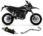 Aprilia Rx-sx 125 2021-2024 Full Exhaust Arrow Thunder Steel Endcap Black Aluminum - 52510AON52002PD - ARROW EXHAUSTS