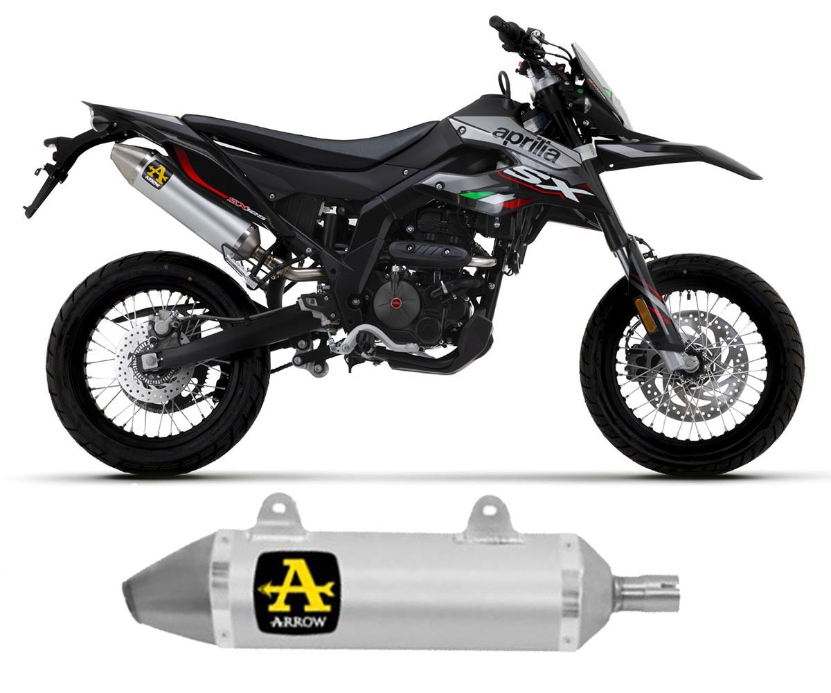 Aprilia Rx-sx 125 2021-2024 Exhaust Muffler Arrow Thunder Steel Endcap Aluminium - 52510AO - ARROW EXHAUSTS