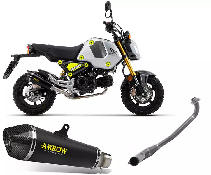 Arrow HONDA MSX 125 GROM Full System Exhaust 2021-2023 – X-Kone Carbon Racing Black