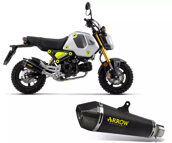 Arrow HONDA MSX 125 GROM Slip-On Exhaust 2021-2023 – X-Kone Carbon Carbon End Cap Black