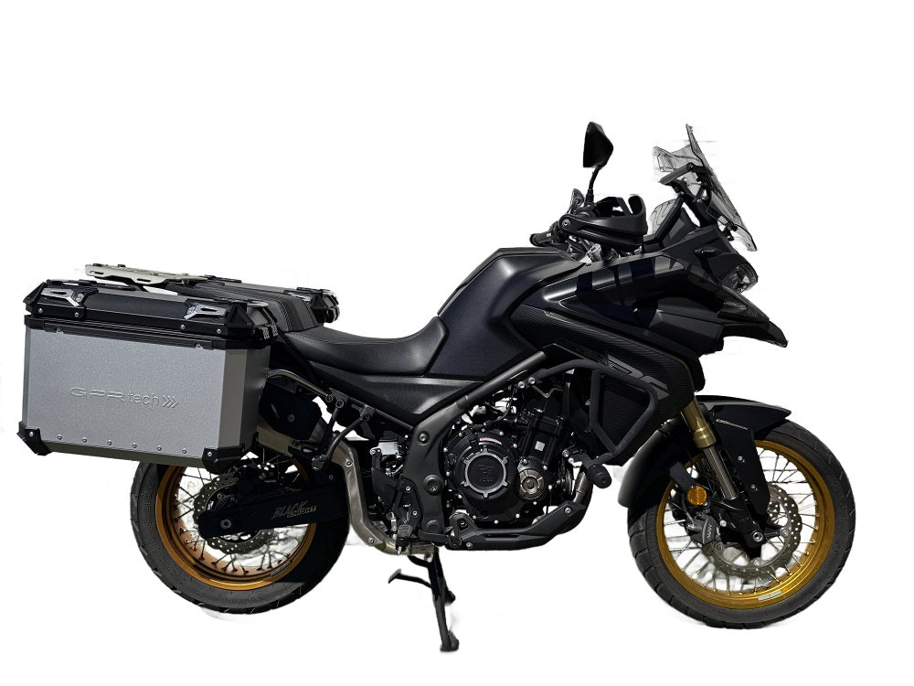 GPR Tech 38L + 32L Contoured Aluminium Side Case Set with Pannier Rack - Voge 525DSX (2023–2024) - Silver