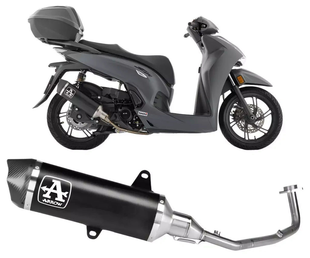Arrow URBAN Dark Aluminium Full System Exhaust for Honda SH / Forza / ADV 350 2025-2026 - ARROW EXHAUSTS