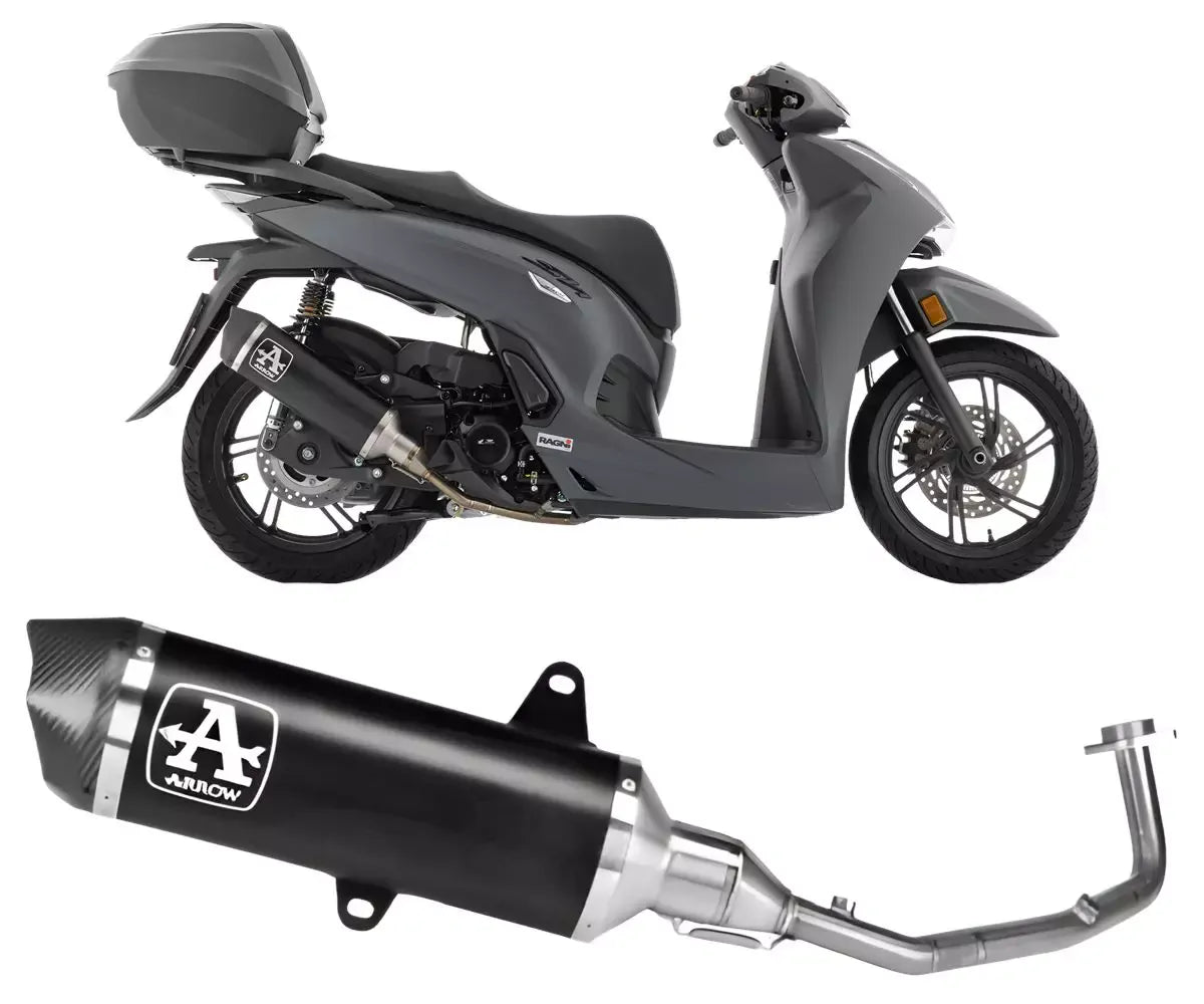 Arrow URBAN Dark Aluminium Full System Exhaust for Honda SH / Forza / ADV 350 2025-2026 - ARROW EXHAUSTS