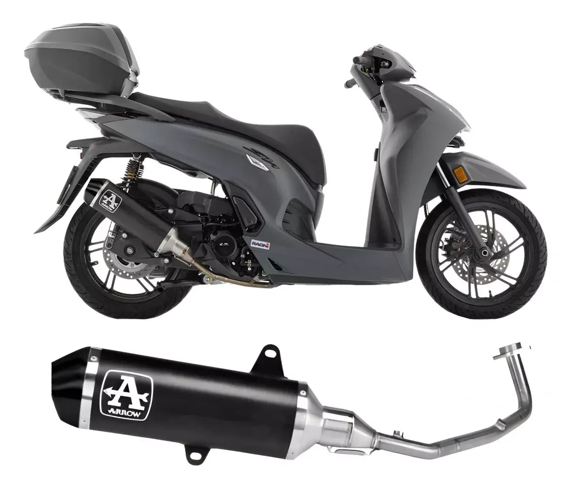Arrow URBAN Dark Aluminium / Dark Steel Full System Exhaust for Honda SH / Forza / ADV 350 2025-2026 - ARROW EXHAUSTS