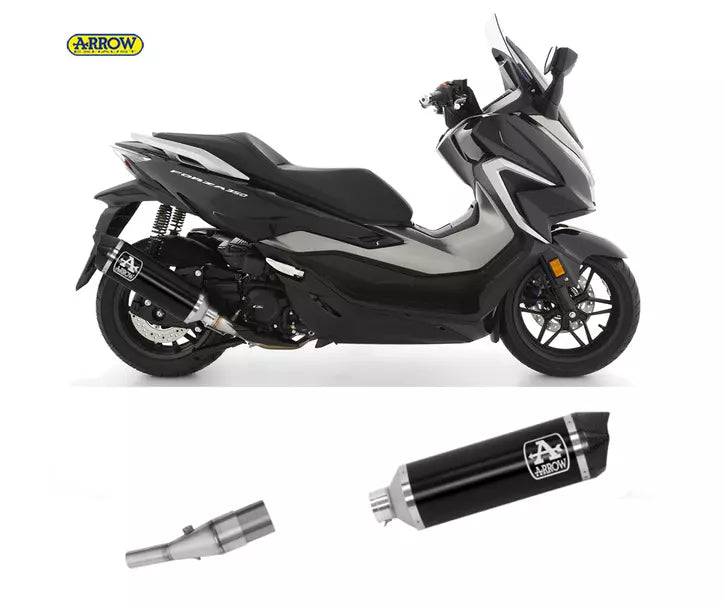 Arrow Honda FORZA 350 Full System Exhaust 2021-2024 – Urban Black Aluminium Catalytic