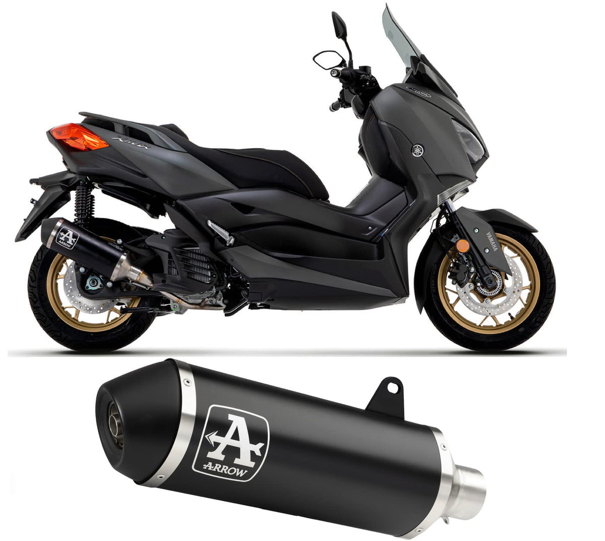 Arrow Yamaha X-MAX 300 Full System Exhaust 2017-2020 – Urban Black Aluminium