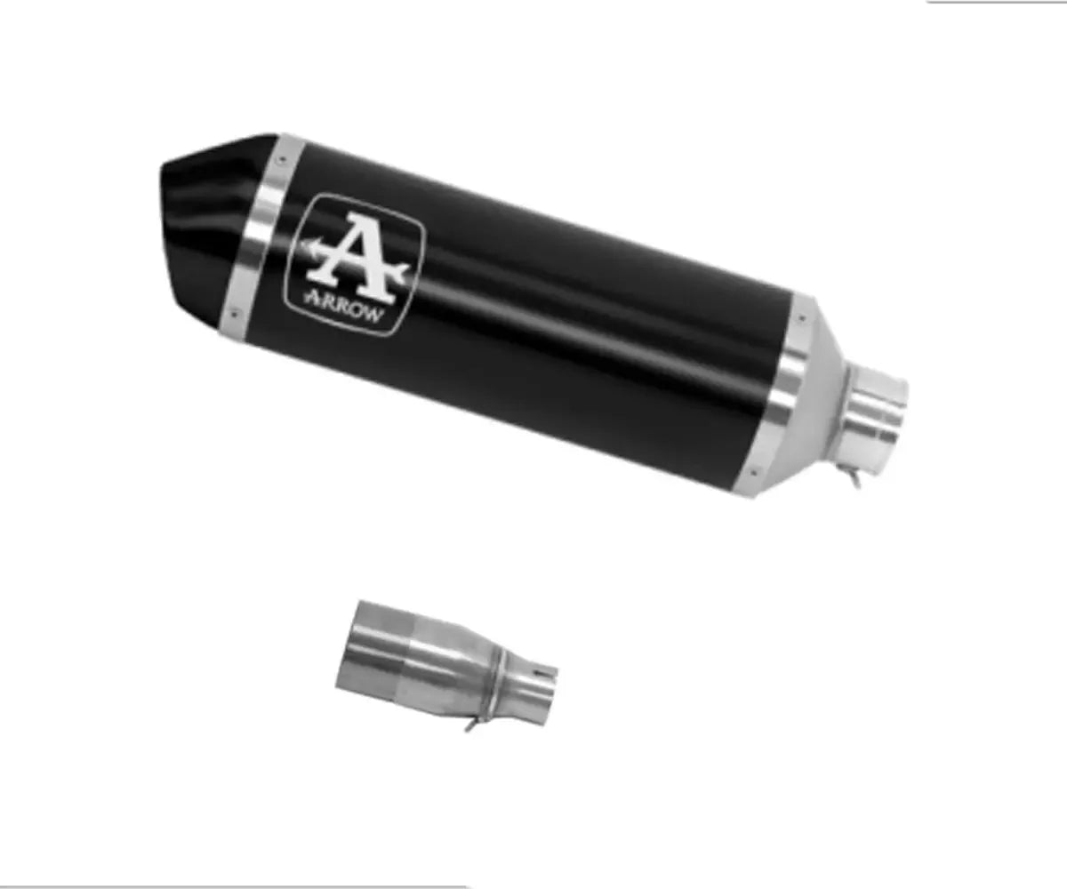 Arrow Approved Dark Aluminium Dark Stainless Steel End Cap Exhaust Muffler URBAN + Link Pipe for Kymco X-Town 300 2017-2020 - ARROW EXHAUSTS