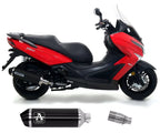 Arrow Approved Dark Aluminium Dark Stainless Steel End Cap Exhaust Muffler URBAN + Link Pipe for Kymco X-Town 300 2017-2020 - ARROW EXHAUSTS