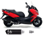 Arrow Dark Aluminium Dark Stainless Steel End Cap Exhaust Muffler URBAN + Link Pipe for Kymco X-Town 300 2017-2020 - ARROW EXHAUSTS