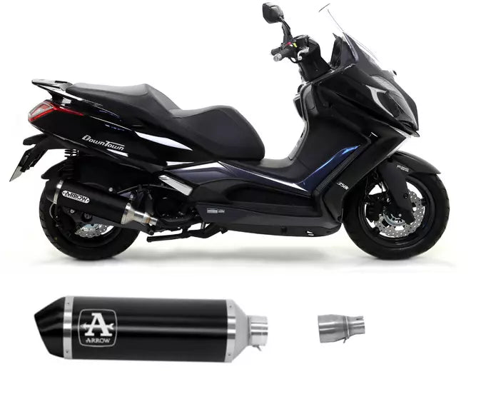 Arrow Kymco DOWNTOWN 350I Slip-On Exhaust + Link Pipe 2016-2019 – Urban Black Aluminium