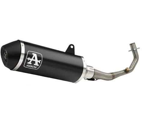 Arrow Piaggio MEDLEY 125 S ABS Full System Exhaust 2020-2022 – Urban Black Aluminium Catalytic Racing
