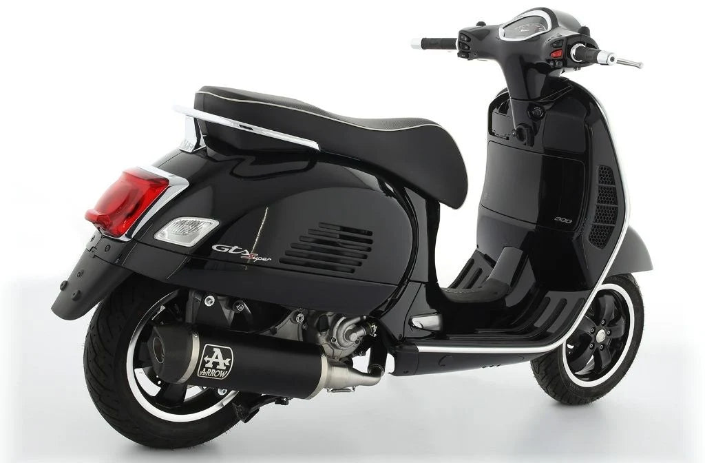 Arrow Vespa GTS 300 HPE Full System Exhaust 2021-2023 – Urban Black Aluminium Decat