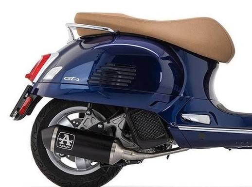 Arrow Vespa GTS 300 HPE Full System Exhaust 2021-2023 – Urban Black Aluminium Catalytic