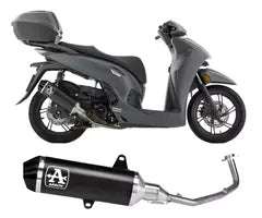 Arrow Honda SH 350 Full System Exhaust 2021-2023 – Urban Black Aluminium Carbon End Cap Catalytic Racing