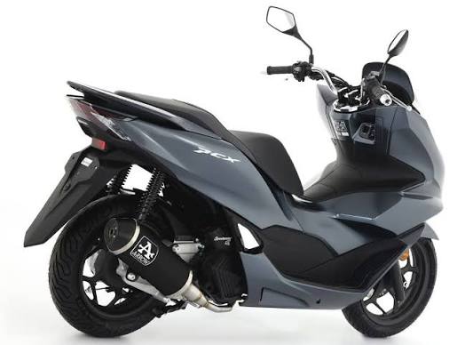 Arrow Honda PCX 125 Full System Exhaust 2021-2023 – Urban Black Aluminium Carbon End Cap Catalytic Road Approved