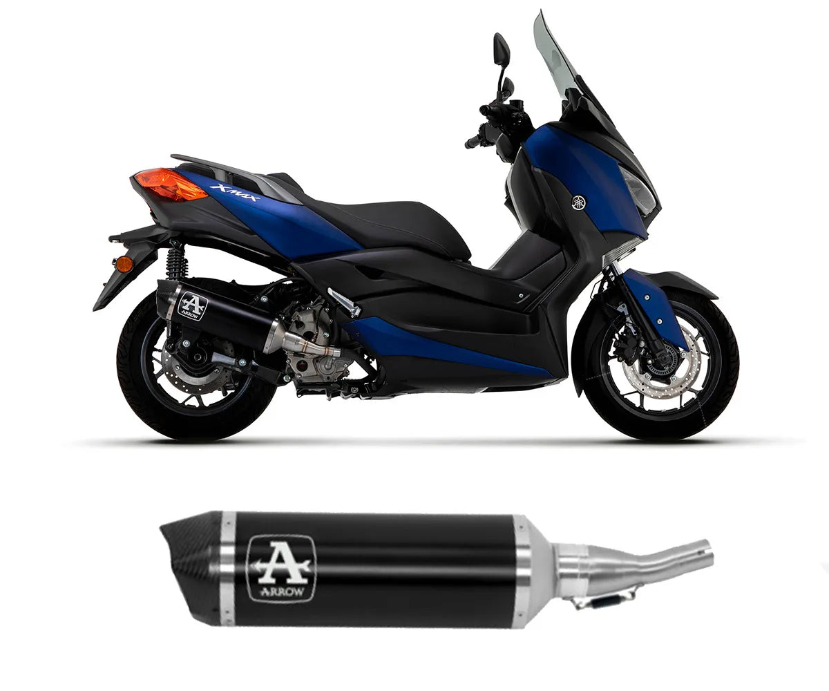 Arrow Yamaha XMAX 300 Slip-On Exhaust 2021-2024 – Urban Black Aluminium Carbon End Cap