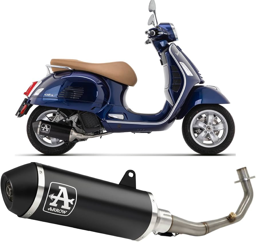 Arrow Vespa GTS 125IE Full System Exhaust 2021-2023 – Urban Black Aluminium