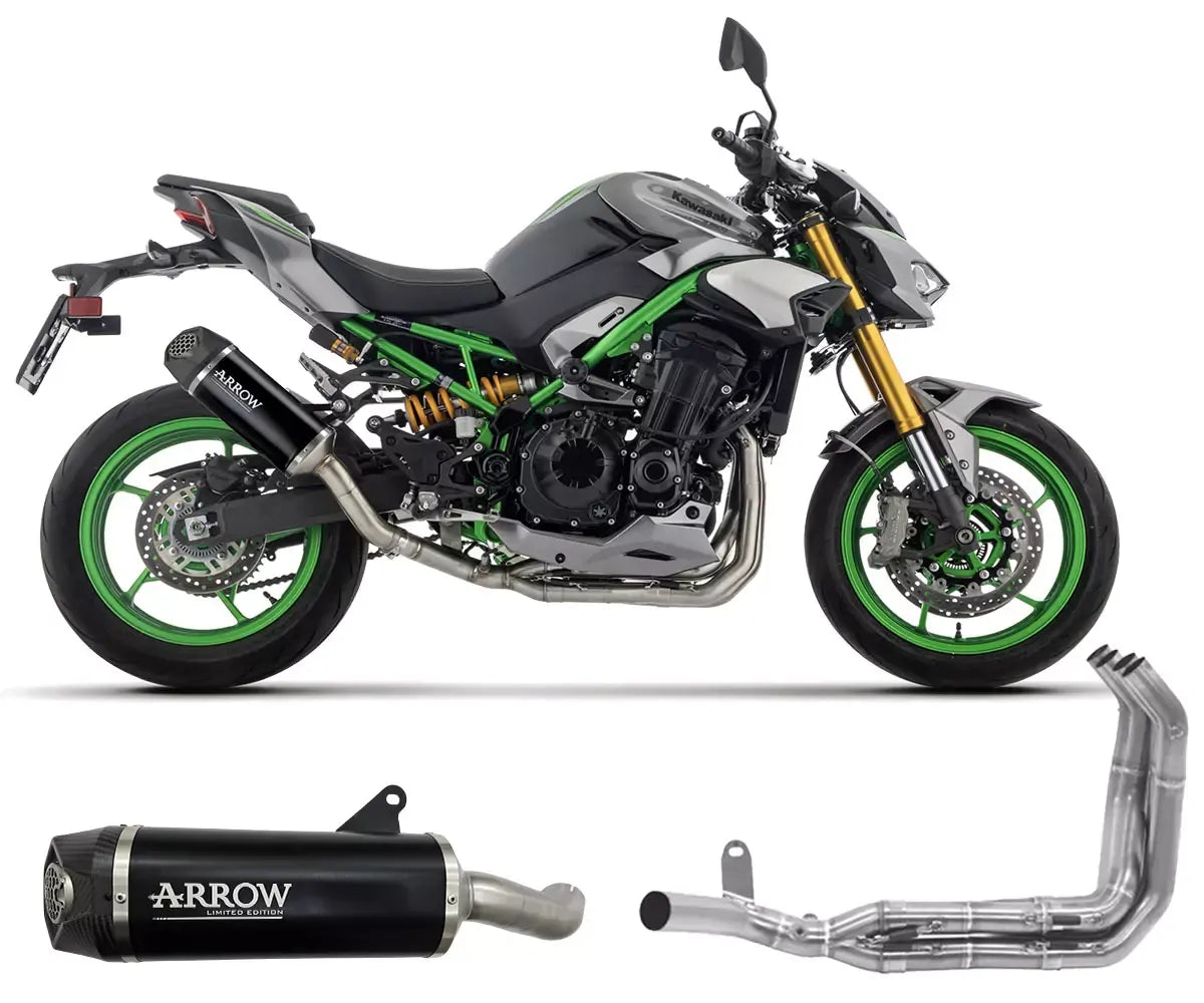 Arrow Full System Exhaust in Black Aluminium Special Edition for Kawasaki Z 900 2025-2026 - ARROW EXHAUSTS