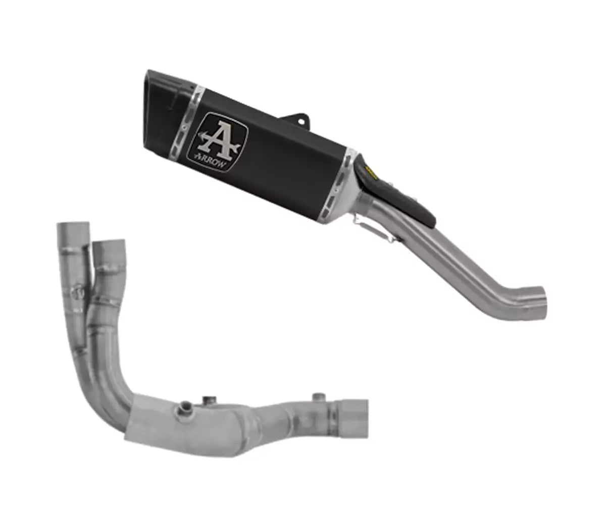 Arrow Dark Titanium Full System Exhaust Arrow PISTA and Titanium Central LinkPipe for Aprilia Rsv 4 2025-2026 - ARROW EXHAUSTS