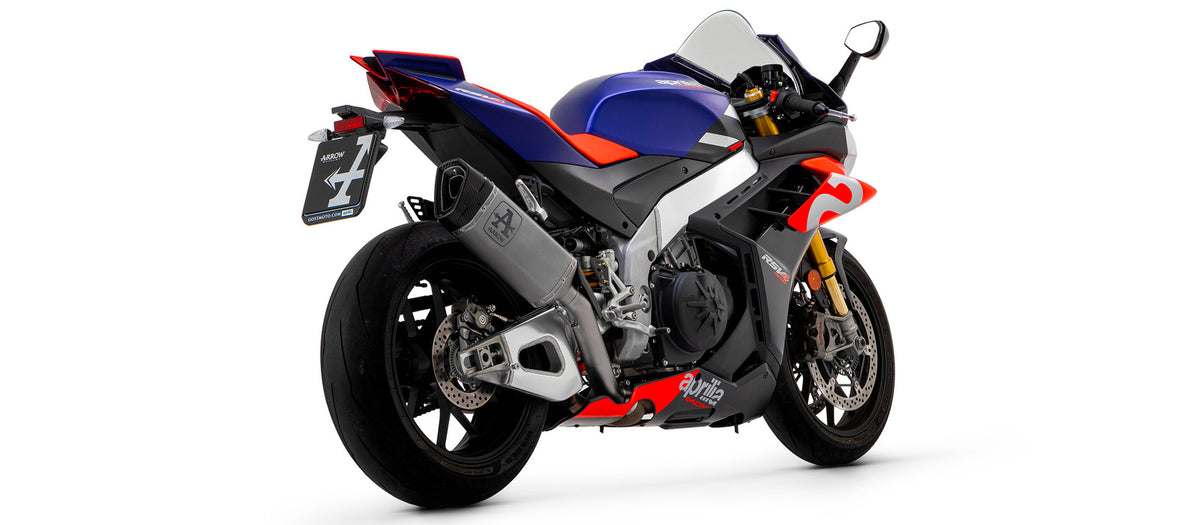 Aprilia Rsv 4 1100 Factory 2021-2023 Exhaust Muffler Arrow Pista Titan Link Pipe Titanium - 71003PT - ARROW EXHAUSTS