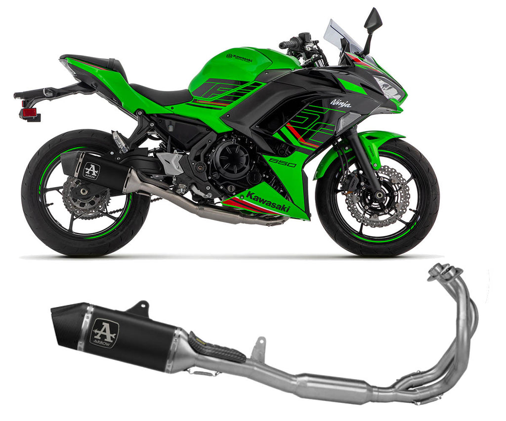 Kawasaki Ninja 650 2024 Full System Exhaust Arrow Racing Veloce Aluminum Dark - 71006VAN - ARROW EXHAUSTS