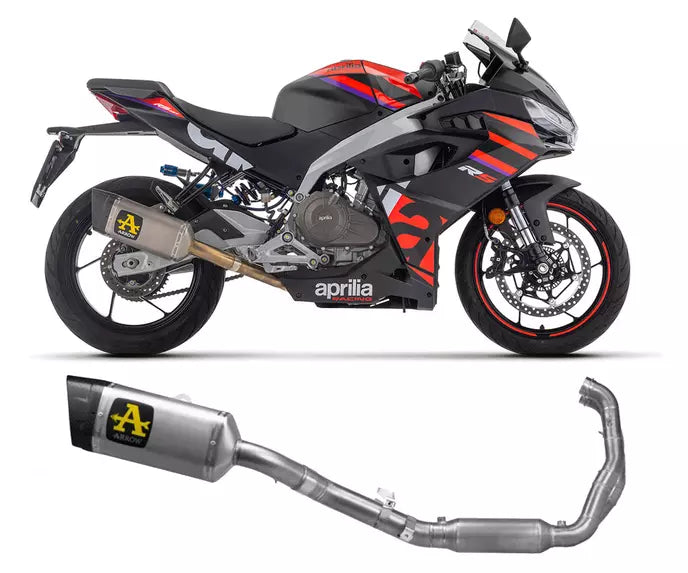 Arrow Aprilia TUONO 457 Full System Exhaust 2025-2026 – Pista Titanium Carbon End Cap Racing