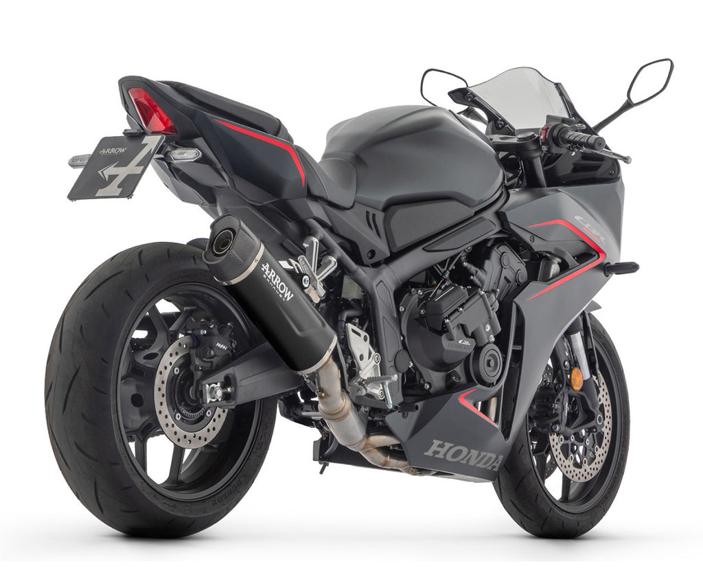 Honda Cbr 650 R 2024-2026 Racing Full System Exhaust Arrow Indy Race Evo Dark Aluminium Carbon End Cap - 71069AKN - ARROW EXHAUSTS