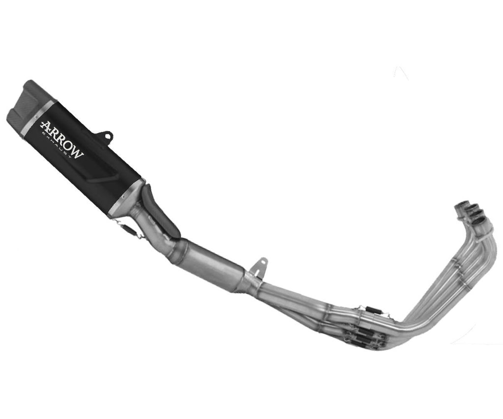 Honda Cbr 650 R 2024-2026 Racing Full System Exhaust Arrow Indy Race Evo Dark Aluminium Carbon End Cap - 71069AKN - ARROW EXHAUSTS