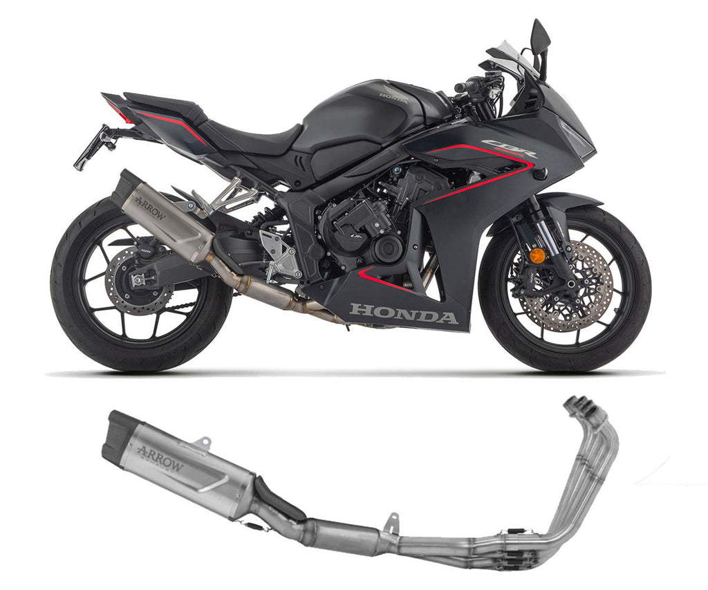 Honda Cbr 650 R 2024-2026 Racing Full System Exhaust Arrow Indy Race Evo Titanium Carbon End Cap - 71069PK - ARROW EXHAUSTS