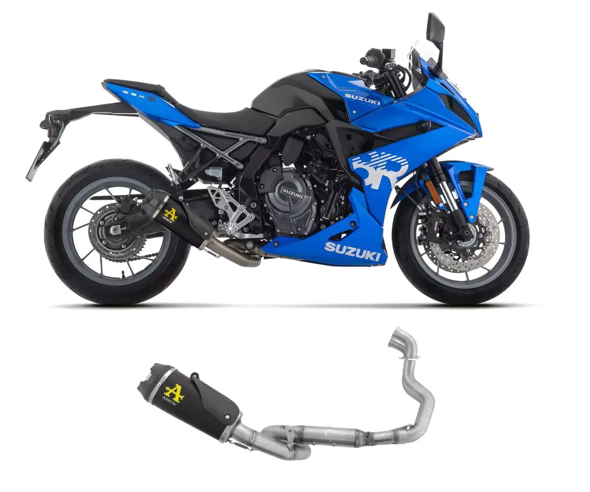 Arrow Works Nichrom Dark Carbon End Cap Full System Exhaust for Suzuki GSX-8R / S / S 2024-2026 - ARROW EXHAUSTS