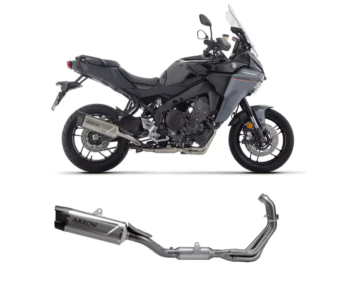 Arrow Indy-Race EVO Titanium / Stainless Steel Exhaust Headers / Carbon End Cap Full System Exhaust for Yamaha Tracer 9 2025-2026 - ARROW EXHAUSTS