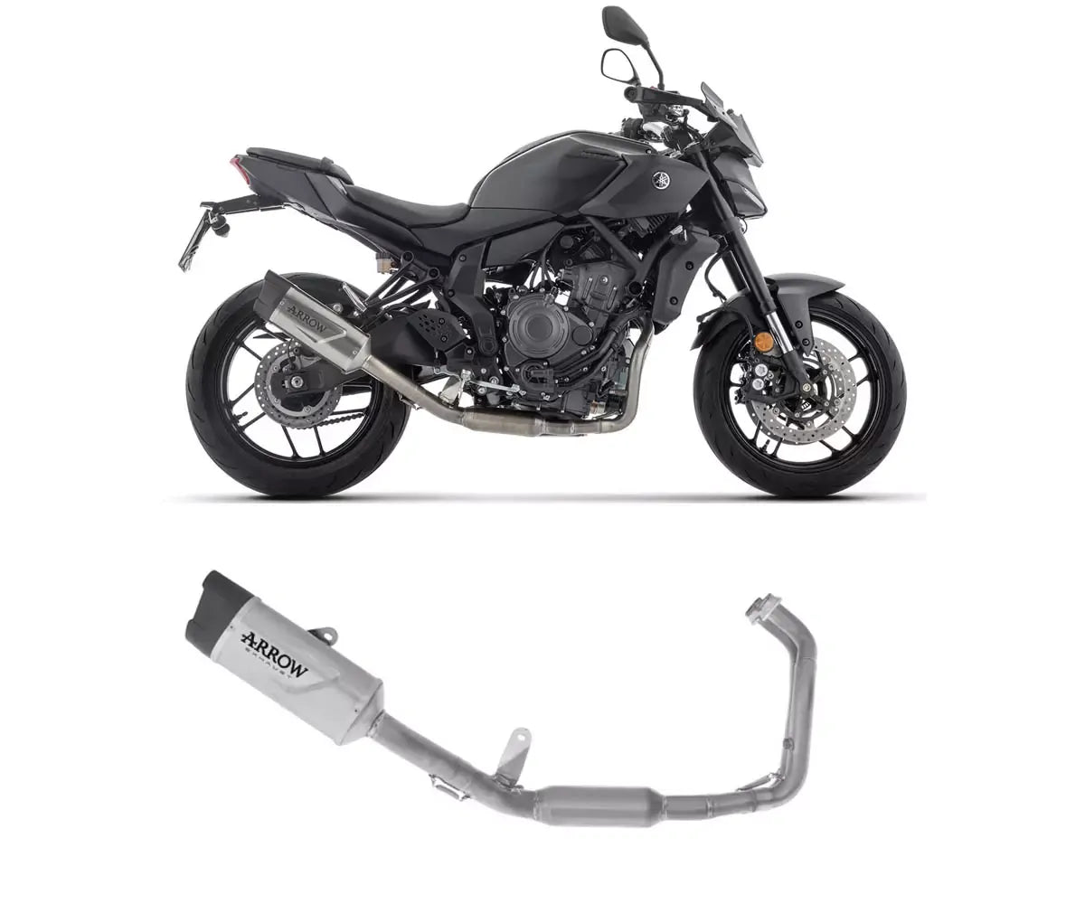 Arrow Indy-Race Titanium / Stainless Steel Exhaust Headers / Carbon End Cap Full System Exhaust for Yamaha MT-07 2025-2026 - ARROW EXHAUSTS
