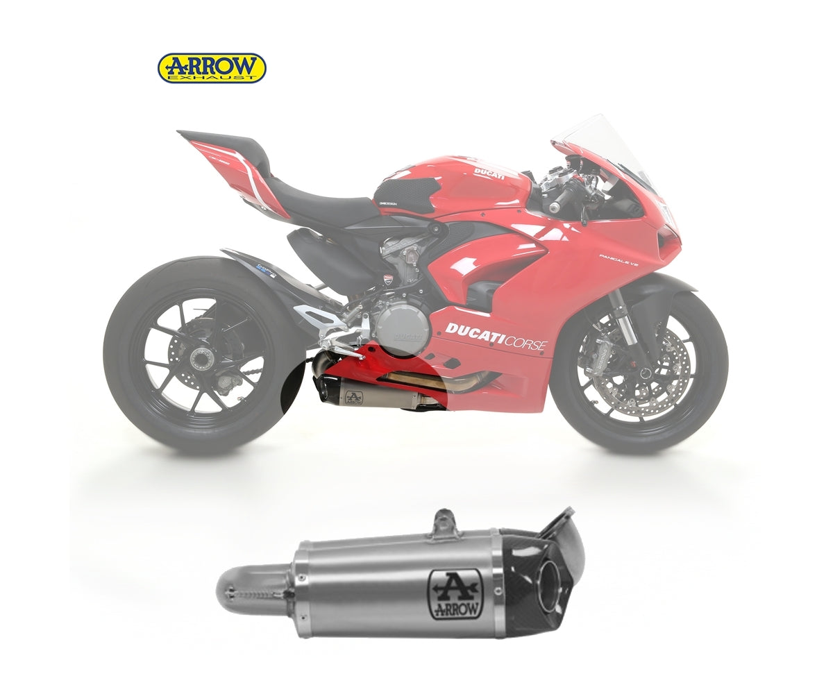 Ducati Streetfighter V2 2022-2023 2 Exhaust Mufflers Arrow Works Titanium Racing - 71160PK - ARROW EXHAUSTS