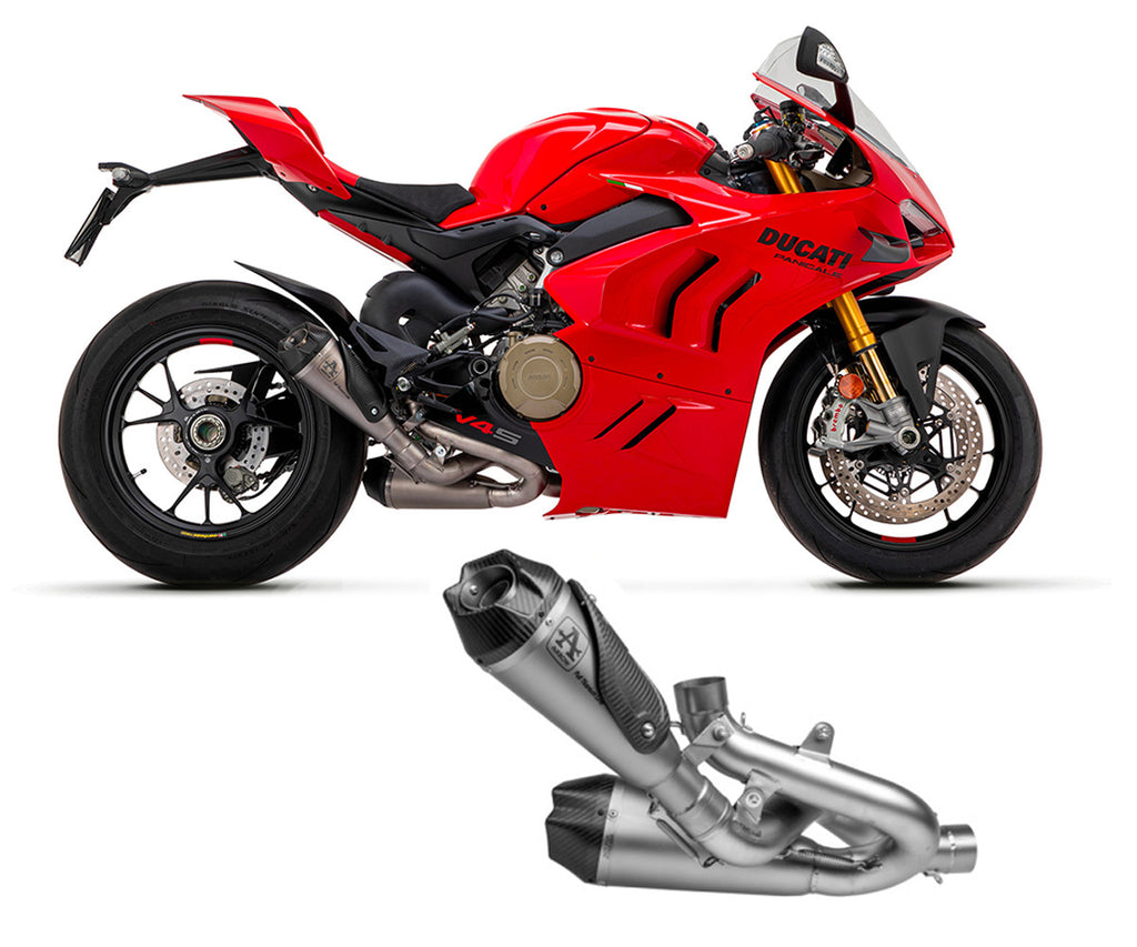 Ducati Panigale V4 2018-2023 Exhausts Mufflers Arrow Works Racing Full Titanium - 71162PK - ARROW EXHAUSTS