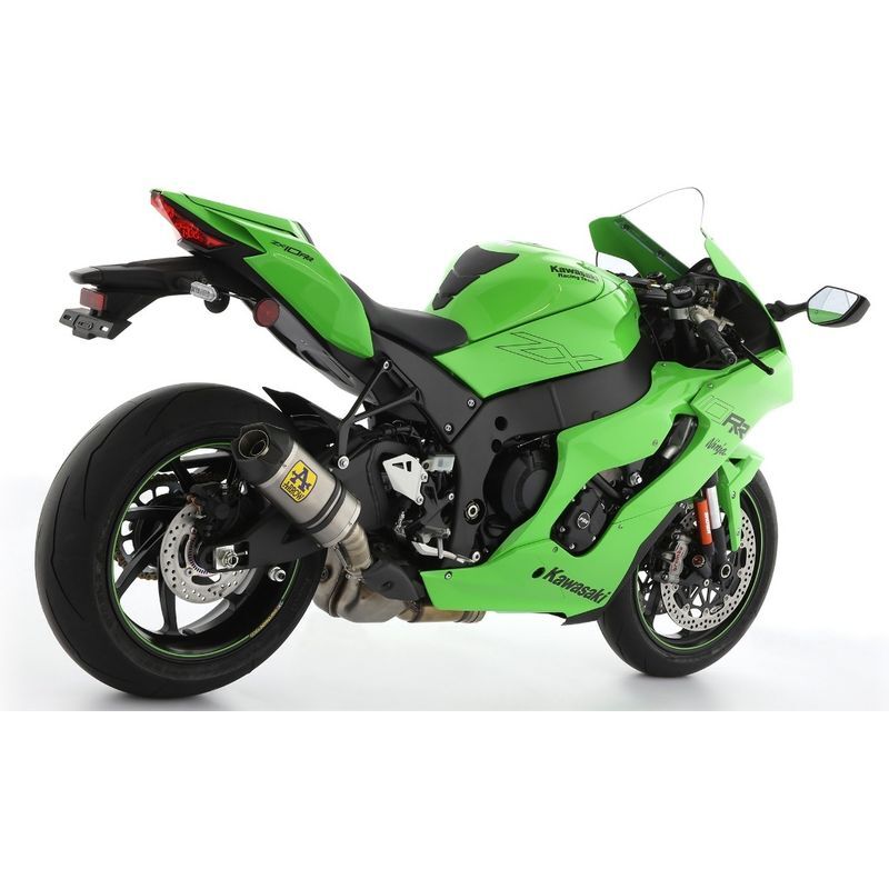 Kawasaki Zx-10rr 2021-2023 Exhaust Muffler + Link Pipe Nokat Arrow Indy Race Half System Titanium - 71215HK - ARROW EXHAUSTS
