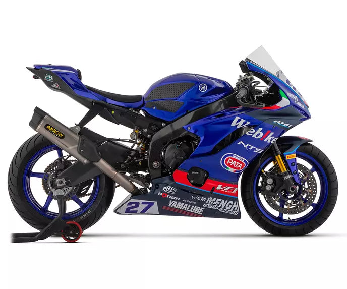 Arrow Yamaha YZF R6 Full System Exhaust 2017-2024 – Indy Race EVO Titanium Carbon End Cap