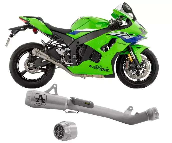 Arrow PRO-RACE Titanium Semi-Complete Exhaust with Mesh End Cap for Kawasaki ZX-10R / RR 2026 - ARROW EXHAUSTS