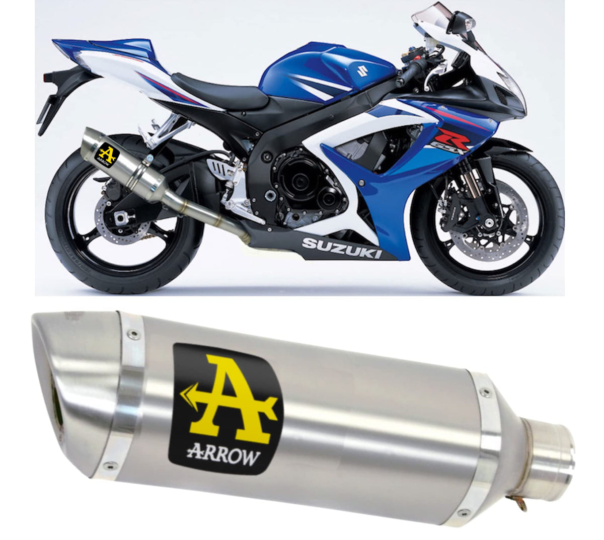 Arrow Suzuki GSX-R 750 Slip-On Exhaust + Link Pipe 2006-2007 – Thunder