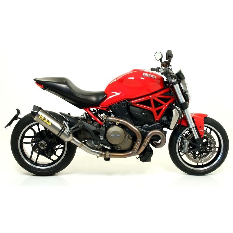 Ducati Monster 821 2014-2017 Exhaust + Link Pipe Catalyzed Arrow Race Tech Aluminium - 71451KZ71768AK - ARROW EXHAUSTS