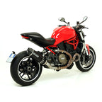 Ducati Monster 821 2014-2016 Exhaust + Link Pipe Racing Arrow Race Tech Aluminium Black - 71451MI71768AKN - ARROW EXHAUSTS