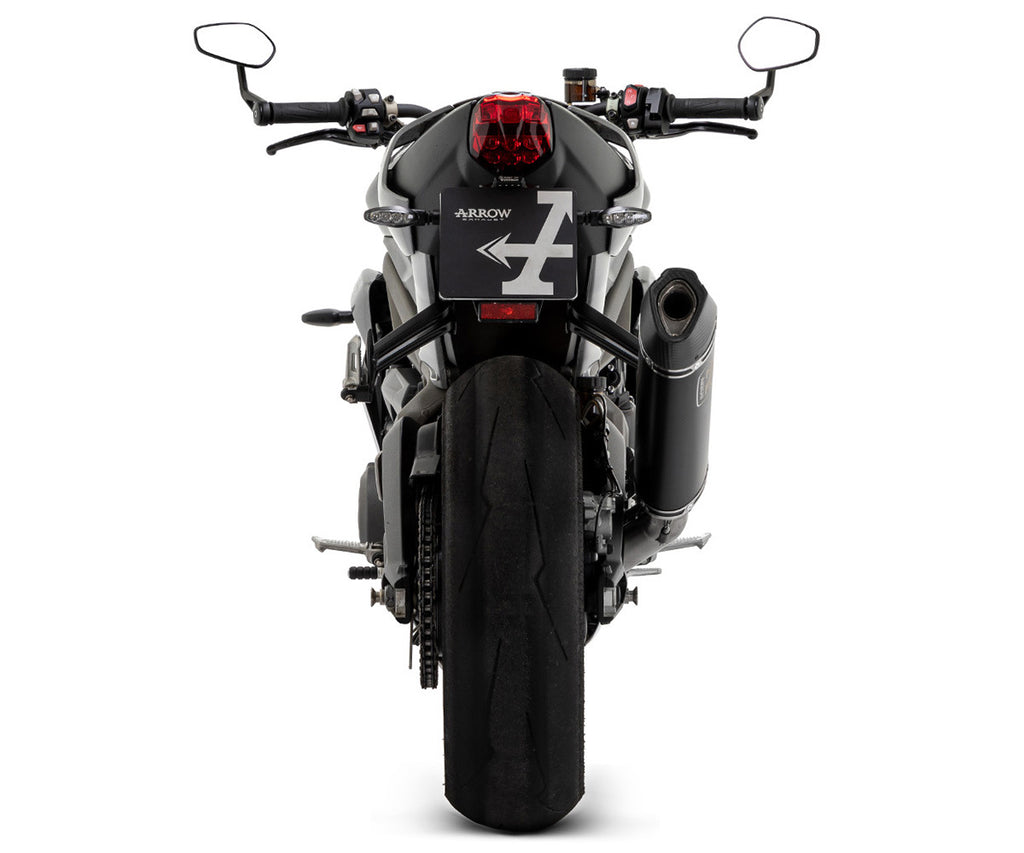 Triumph Street Triple 765 2020-2024 Exhaust Muffler Arrow Veloce Black Aluminum - 71502VAN - ARROW EXHAUSTS