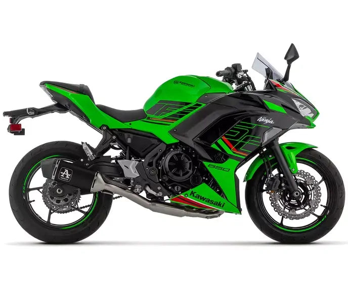 Arrow Dark Aluminium Full System Exhaust Veloce + Exhaust Headers for Kawasaki Ninja 650 / Z650 2024-2026 - ARROW EXHAUSTS