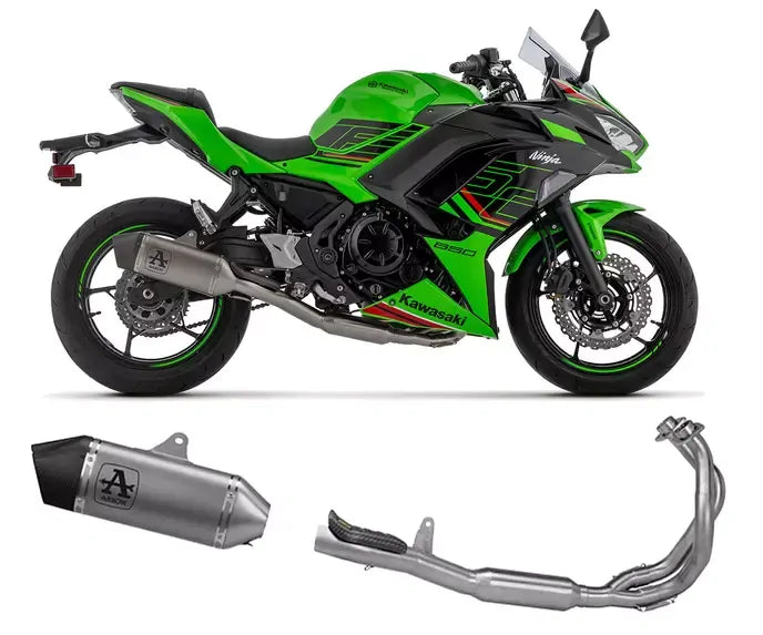 Arrow Titanium Full System Exhaust Veloce + Exhaust Headers for Kawasaki Ninja 650 / Z650 2024-2026 - ARROW EXHAUSTS