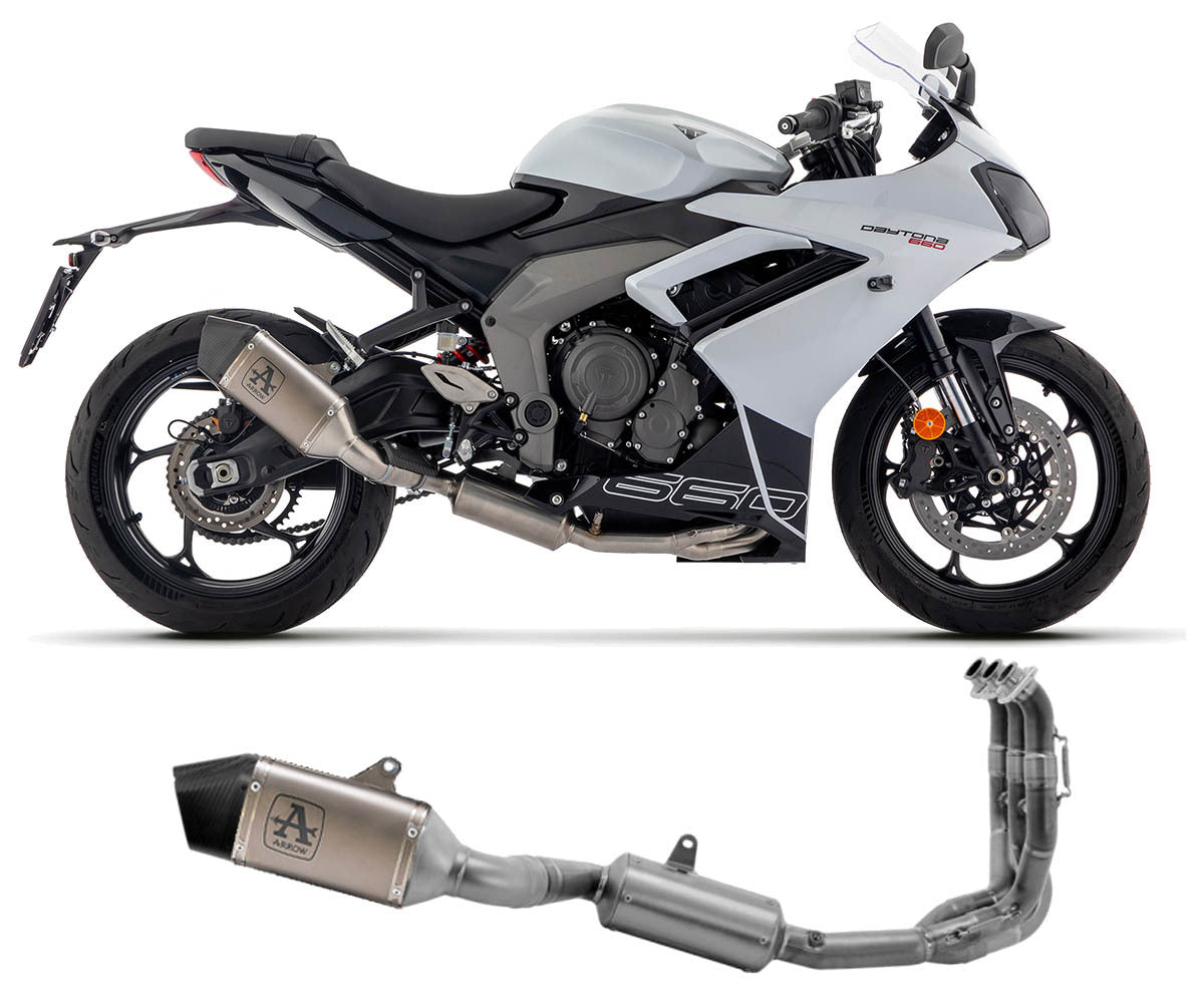 Titanium For Triumph Daytona 660 2024 Full System Exhaust Arrow E5 Veloce - 71507VL - ARROW EXHAUSTS