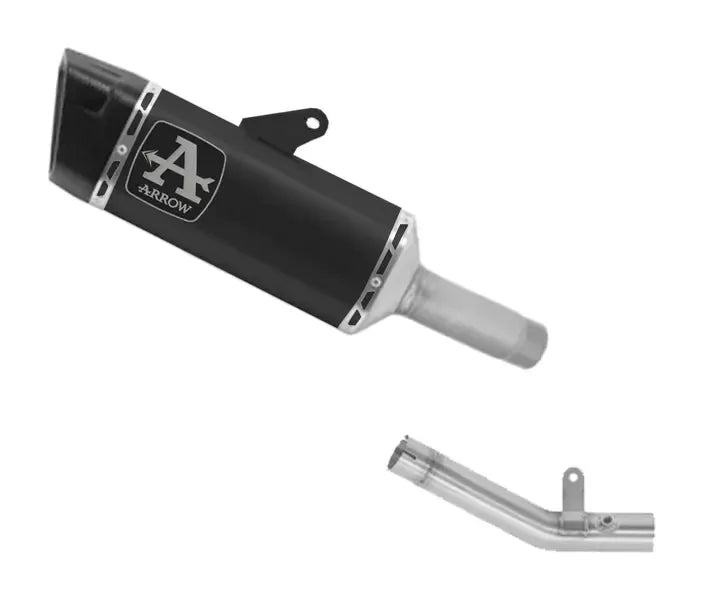 Arrow Approved Dark Titanium Exhaust Muffler PISTA + Central Link Pipe for Kawasaki ZX-6R 636 2024-2026 - ARROW EXHAUSTS