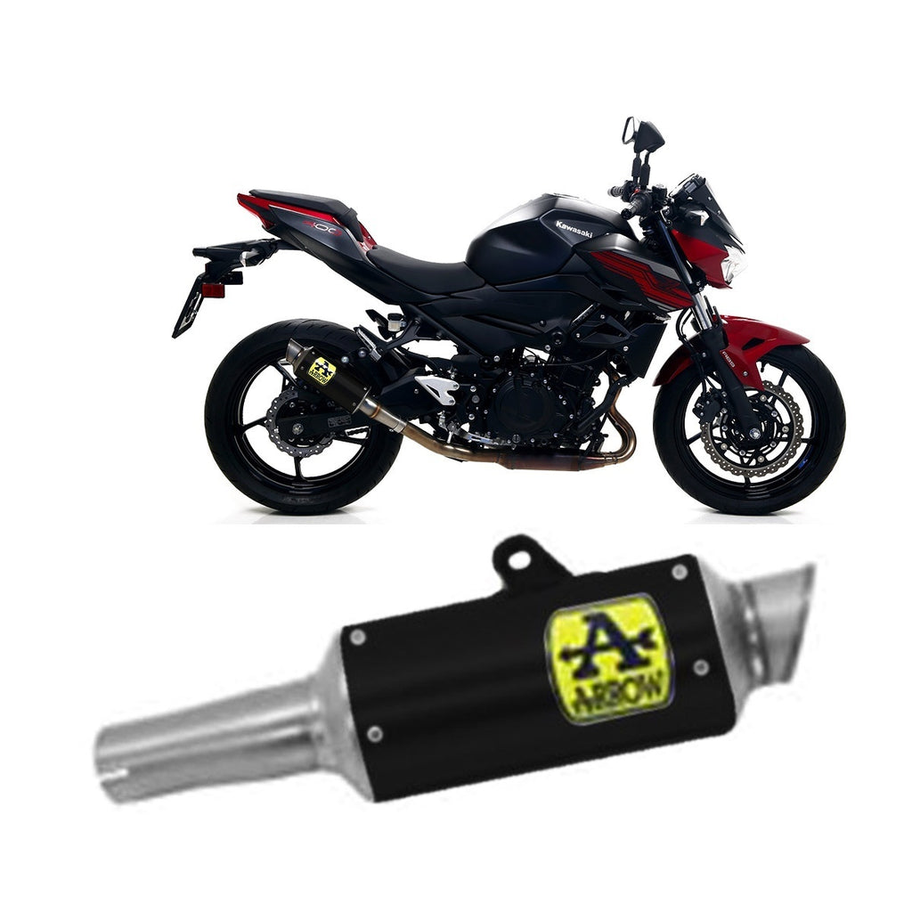 Kawasaki Z 400 2019-2021 Exhaust Arrow Steel Black Gp2 Silencers - 71541GPI - ARROW EXHAUSTS