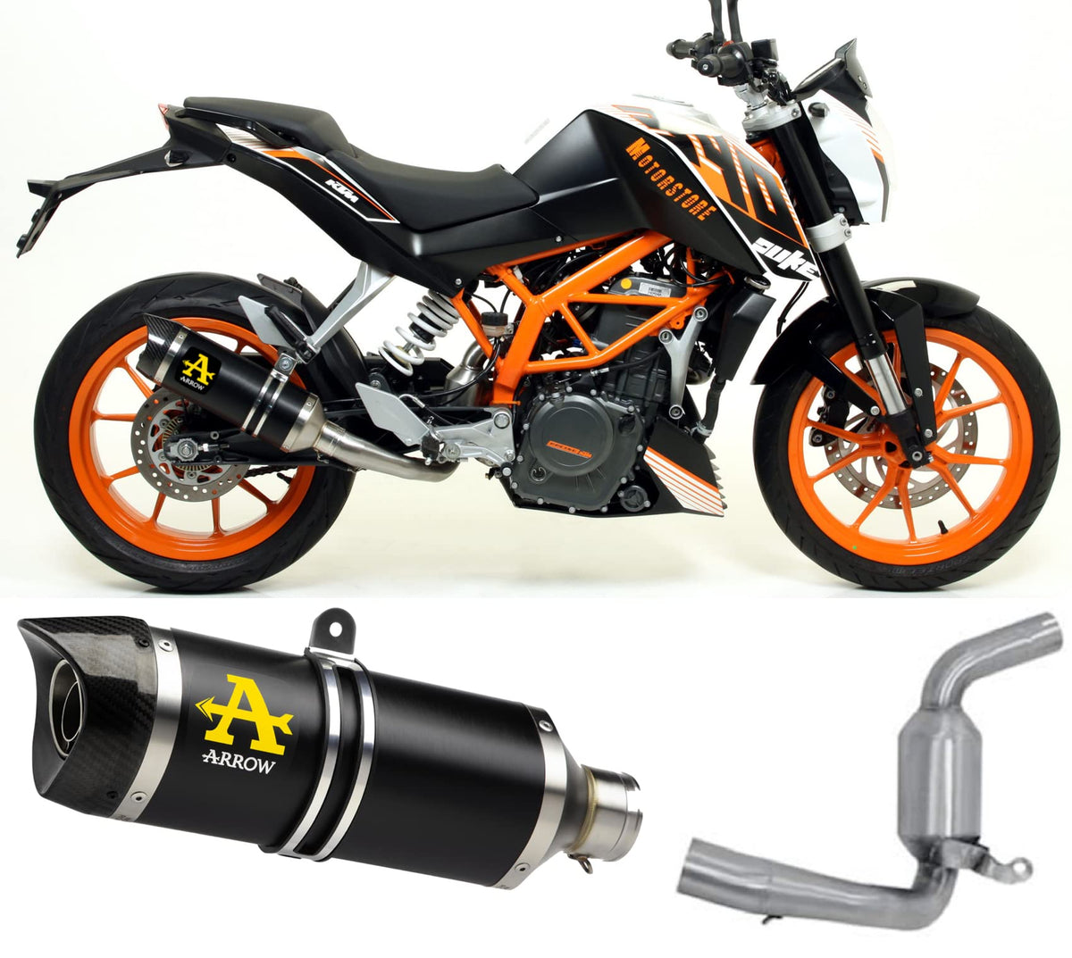 Arrow KTM Duke 390 Full System Exhaust 2013-2016 – Black Aluminium