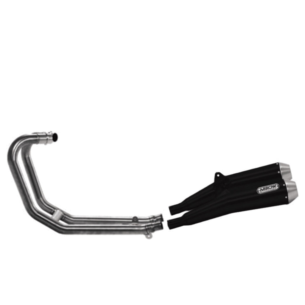 Triumph Speed 1200 2019-2021 Exhaust System Arrow Nichrom Black Pro Racing Tail Pipe Steel Collectors Racing No Kat - 71664MI71851PRN - ARROW EXHAUSTS