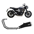 Triumph Speed 1200 2019-2021 Exhaust System Arrow Nichrom Black Pro Racing Tail Pipe Steel Collectors Racing No Kat - 71664MI71851PRN - ARROW EXHAUSTS