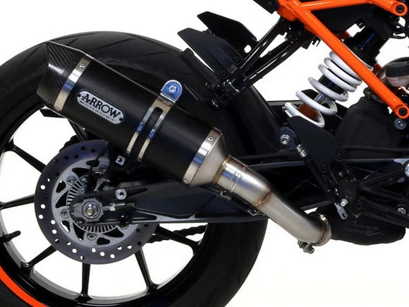 Arrow KTM Duke 390 Slip-On Exhaust + Link Pipe 2017-2020 – Street Thunder Black Aluminium Carbon End Cap